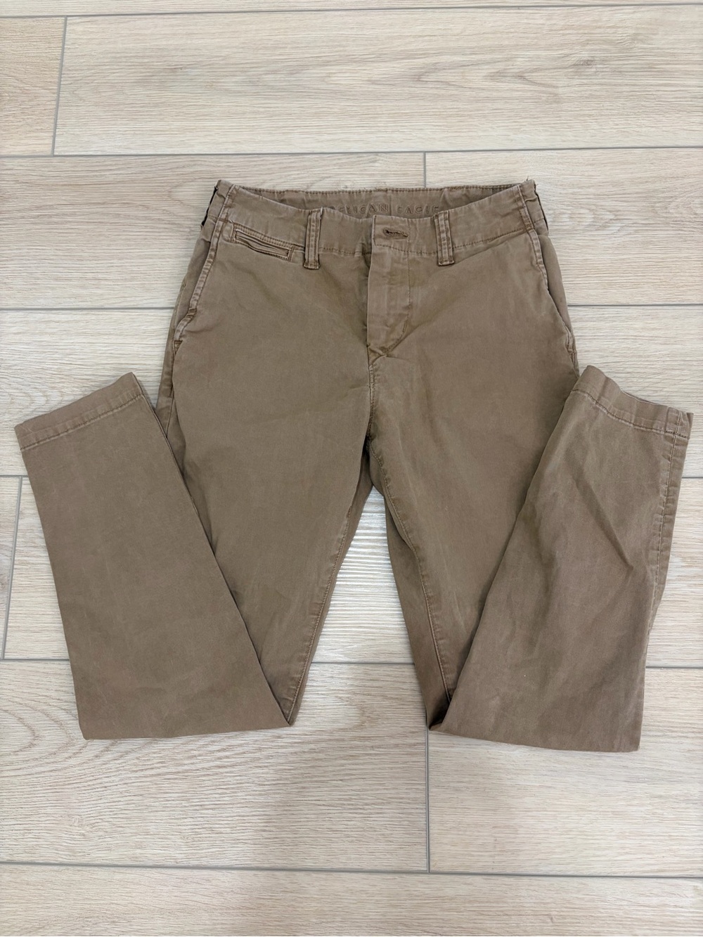 American Eagle Outfitters Women's Brown Preppy Straight Leg Chino Pants 26 x 28